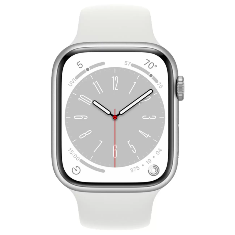 Apple Watch S8 45mm GPS Silver Aluminum Case / Silver Sport Band