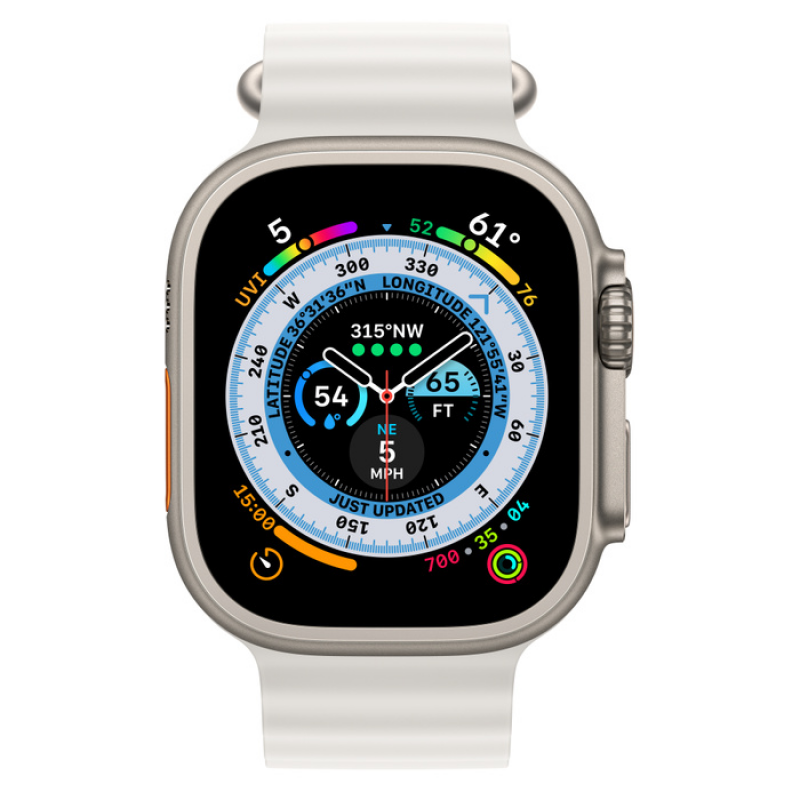 Apple Watch Ultra 49 mm Titanium Case with White Ocean Band