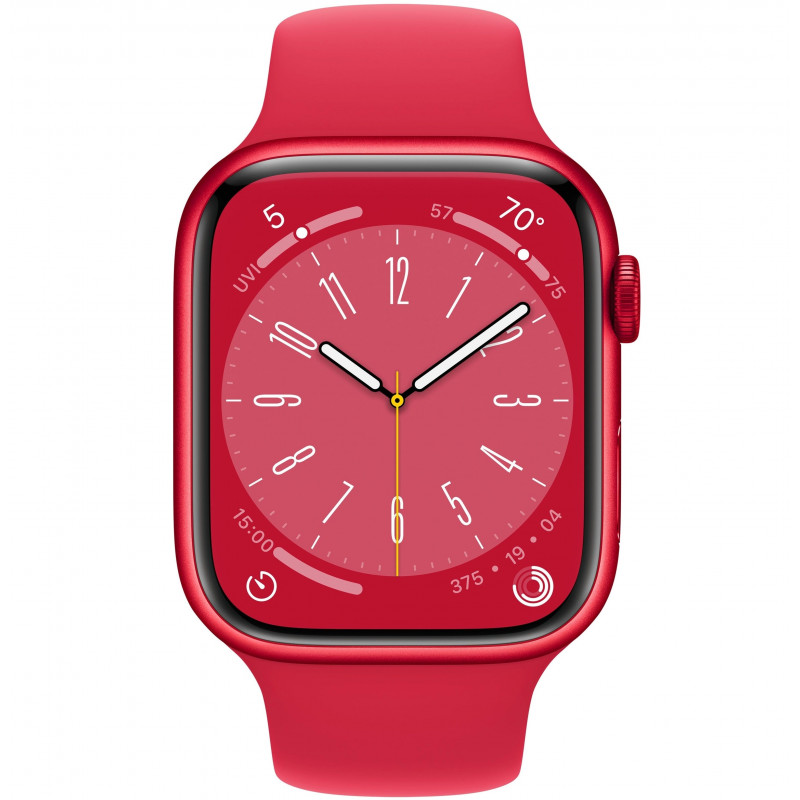 Apple Watch S8 45mm GPS (PRODUCT)RED Aluminum Case / Braided Solo Loop Sport Band
